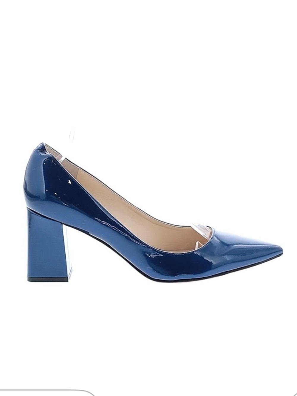 Marc Fisher Navy Patent Block Heel Pumps